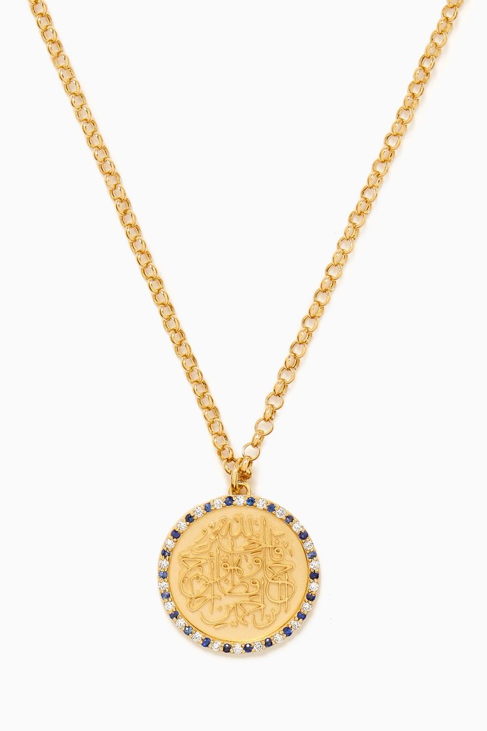 

Sapphire Prayer Necklace in 18kt Gold, Yellow