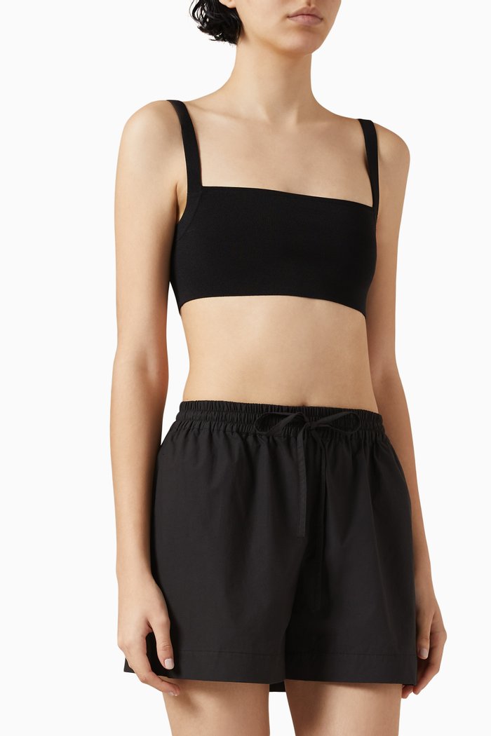 

Cropped Tank Top in Viscose-knit, Black