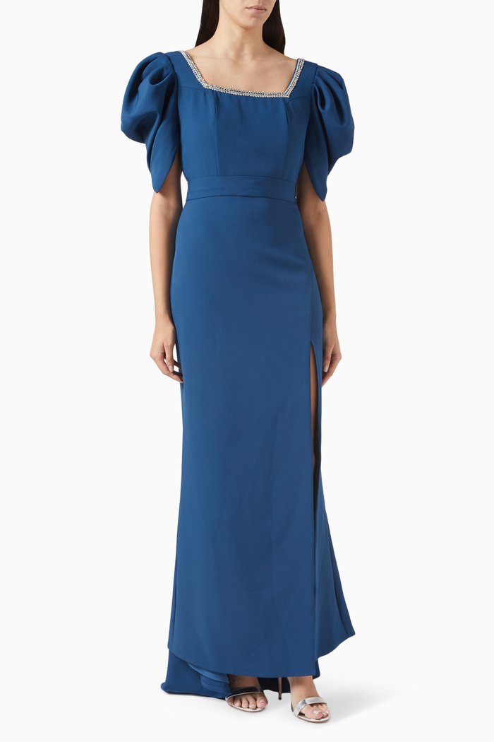 

Crystal-embellished Maxi Dress, Blue