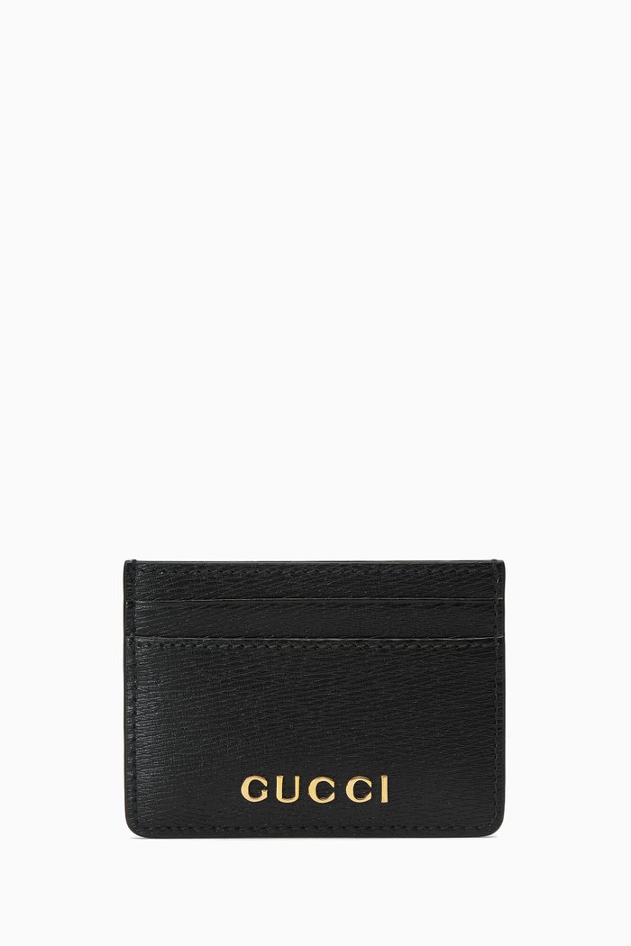 Card Case in Leather, Black