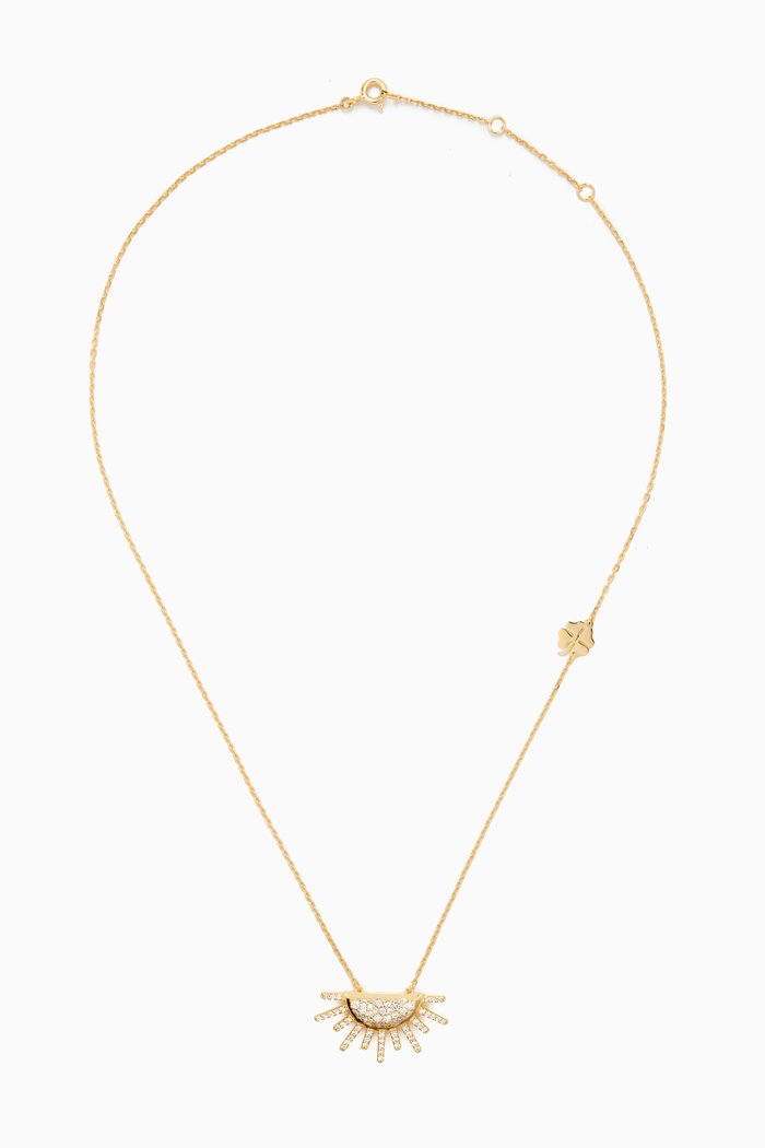 So Precious Sunrise Madness Pavé Diamond Necklace in 18kt Gold, Yellow