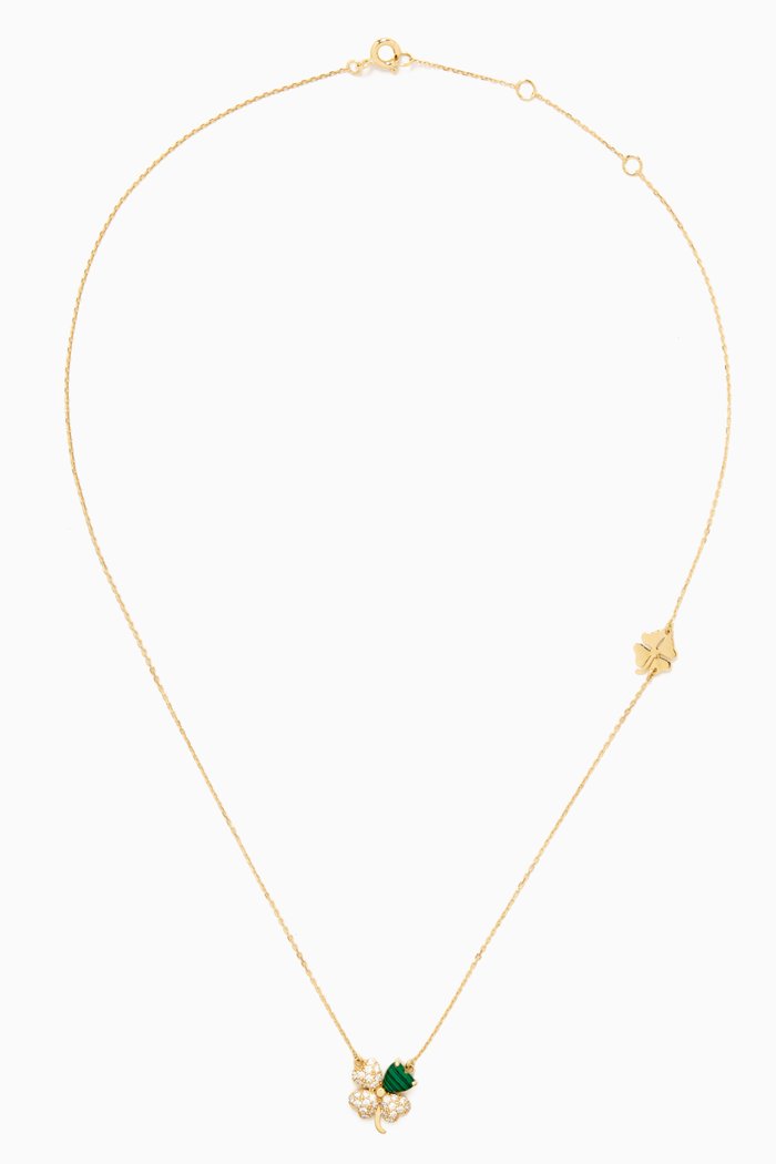 

So Precious Clover Diamond Necklace in 18kt Gold, Green