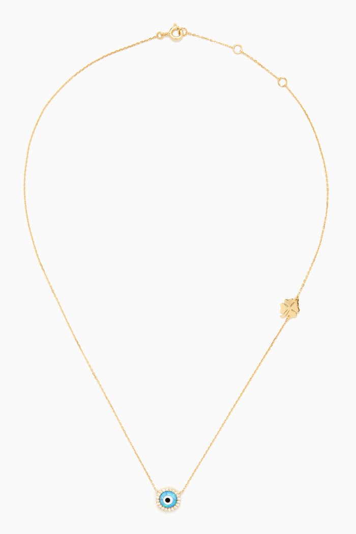 

Mini Eye Full Diamond Necklace in 18kt Gold, Yellow