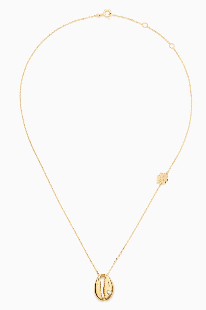 

My African Diamond Cowrie Shell Necklace in 18kt Gold, Yellow