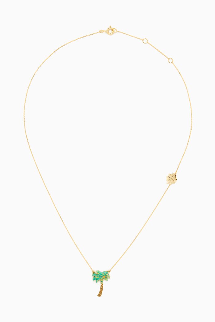 

Realistic Palm Tree Necklace in 18kt Gold, Yellow