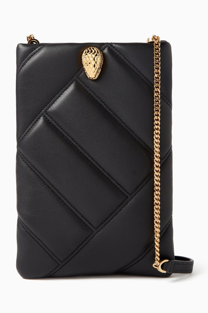 

Serpenti Cabochon Phone Case in Matelasse Leather, Black