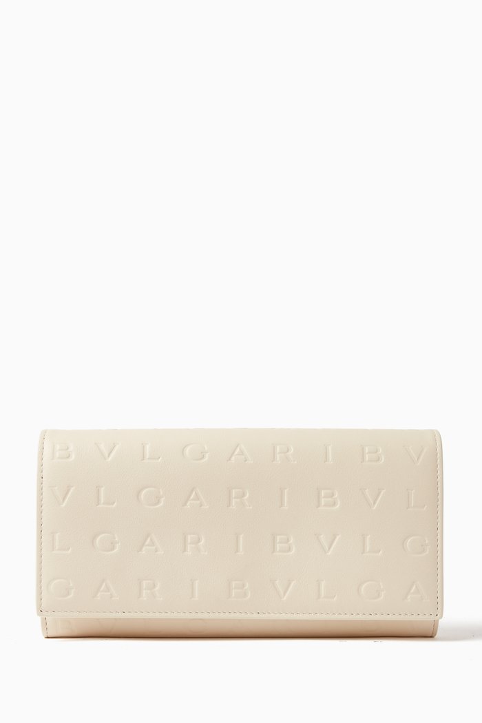 Large Logo Infinitum Wallet in Leather, Neutral