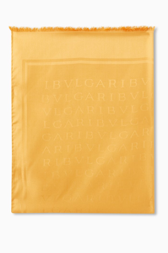

Logomania Stole in Silk, Yellow