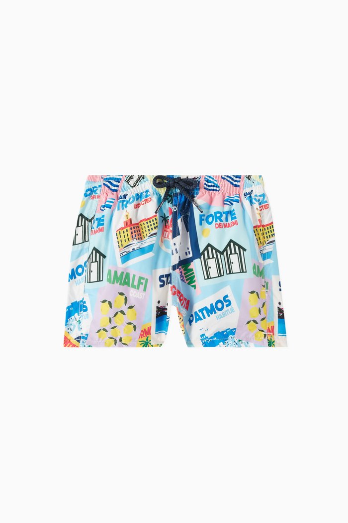 

Graphic-print Swim Shorts, Blue