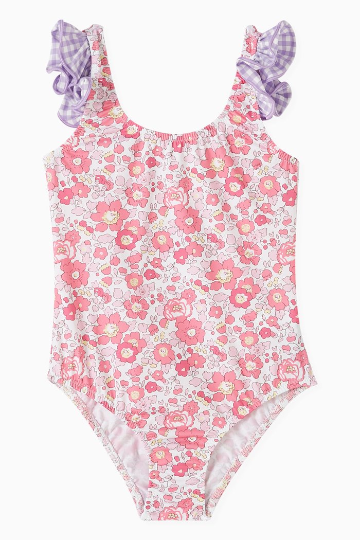 

Betsy 2091 Vichy One-piece Swimsuit in Stretch Nylon, Pink