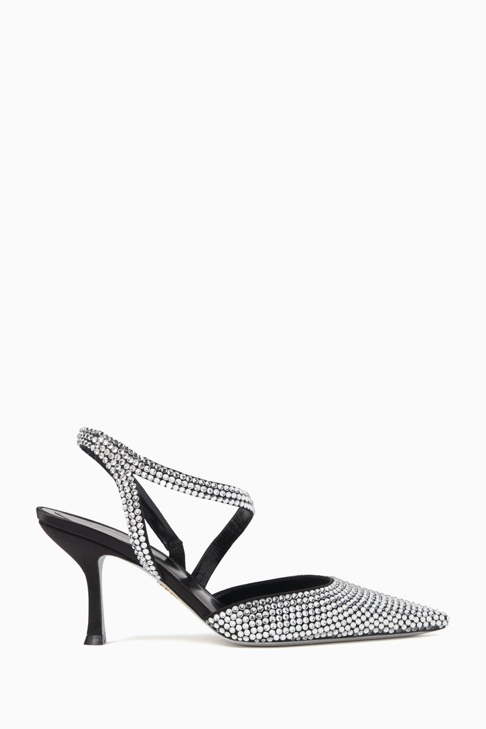 

Rhinestone-embellished 80 Pumps in Satin, Black