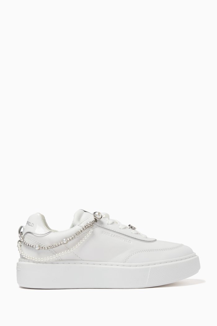 

Maxi Kup Brooch Keeper Sneakers in Leather, White
