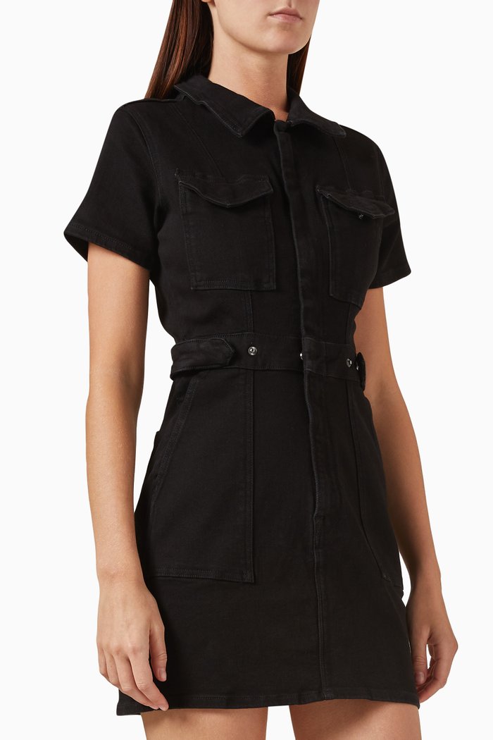 

Fit For Success Mini Dress in Cotton Blend, Black