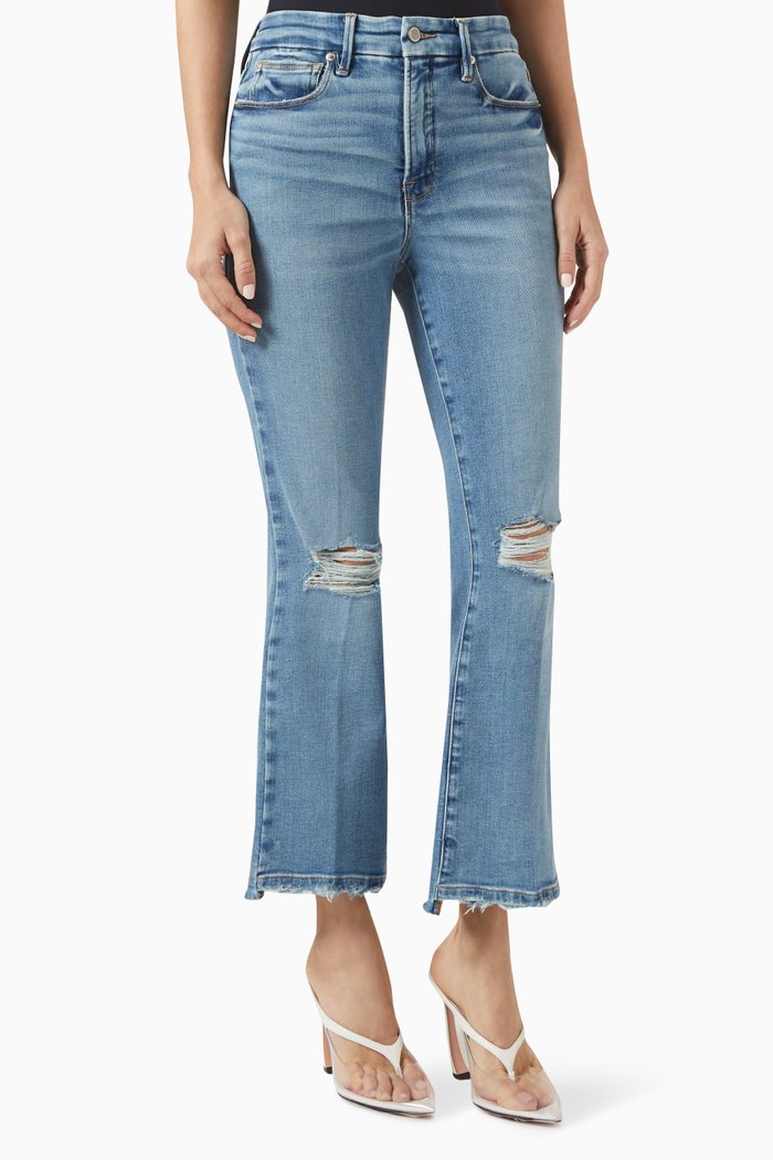 

Good Legs Crop Mini Boot Jeans in Cotton-denim, Blue