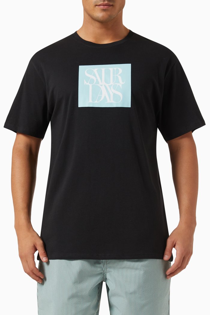 

Miller Block Standard T-shirt in Cotton, Black