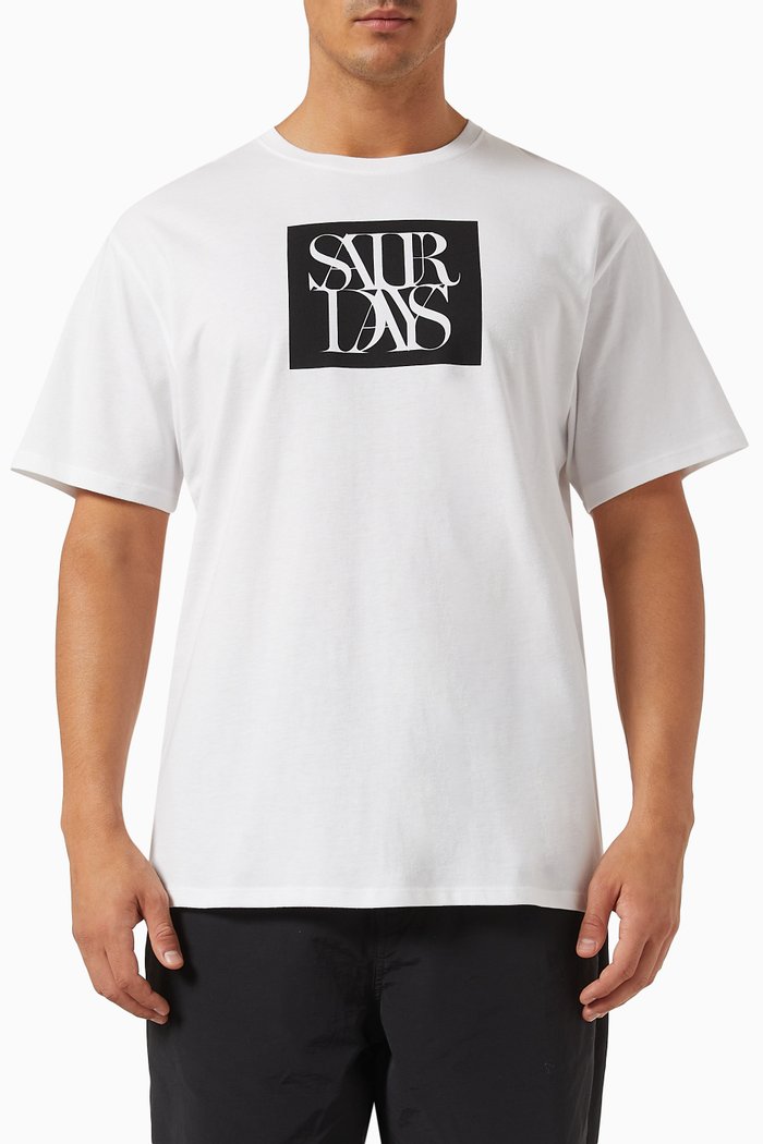 

Miller Block Standard T-shirt in Cotton, White