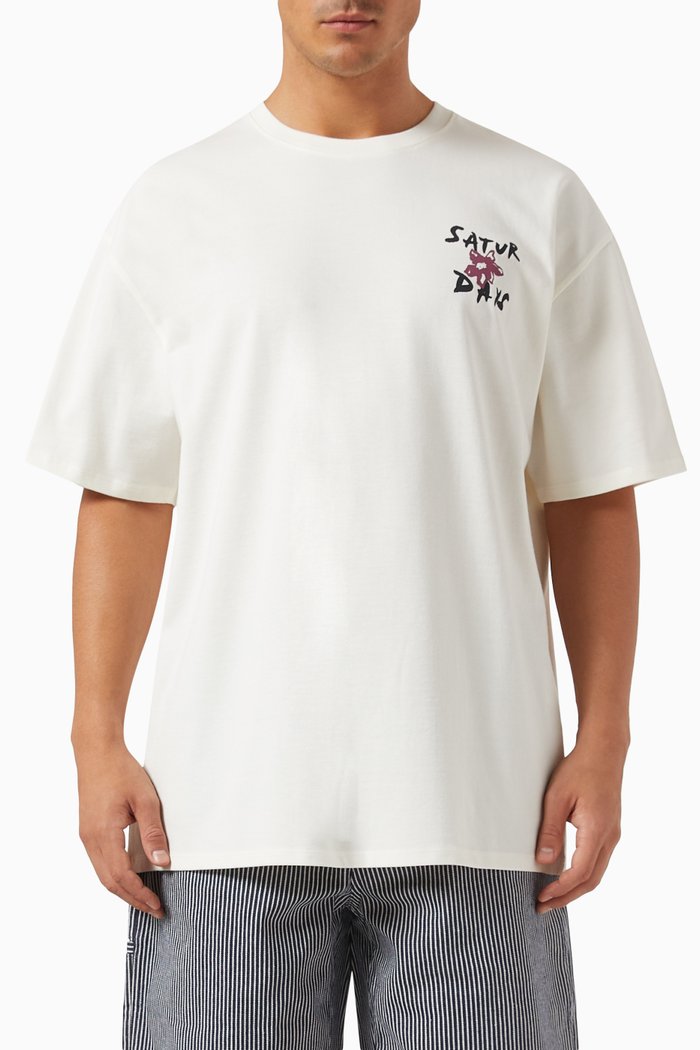 

Floral T-shirt in Cotton, Neutral