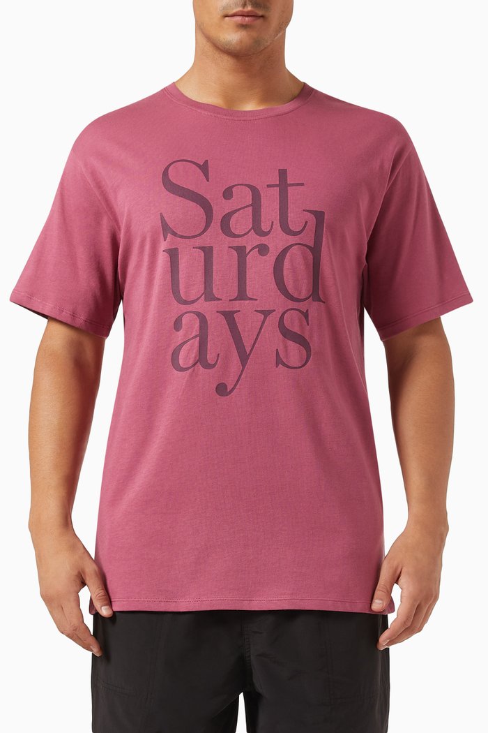 

Miller Stacked Standard T-shirt in Cotton, Purple