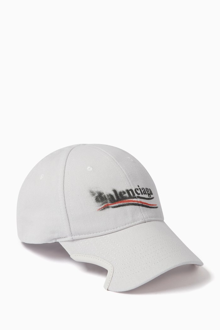 

Political Stencil Cap in Cotton, White
