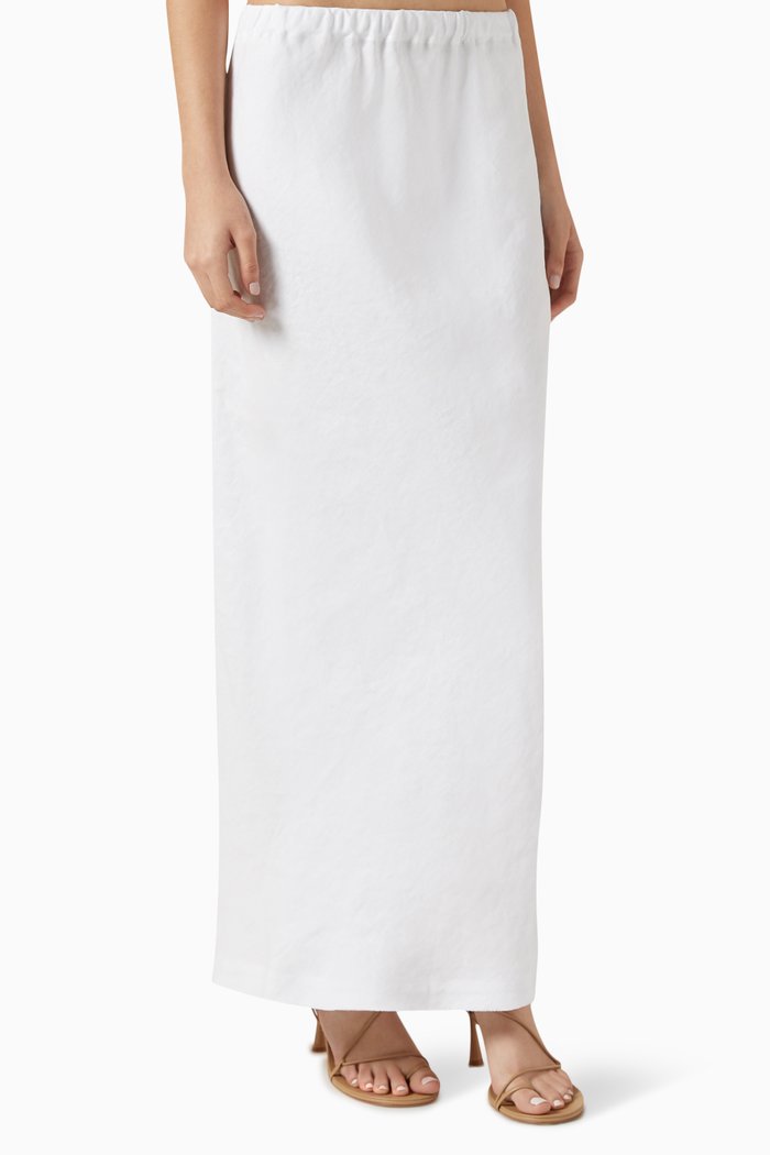 

Pele Maxi Skirt in Hemp, White