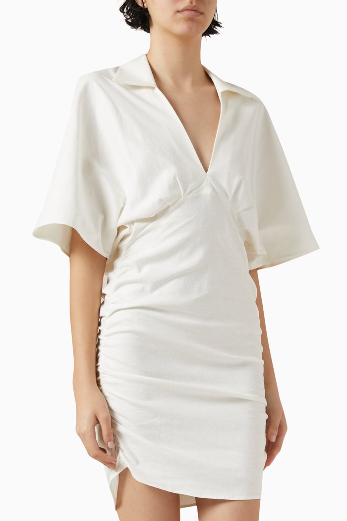 

Shane Mini Dress in Linen-blend, White