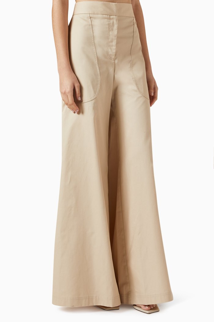 

Oslo Wide-leg Pants in Cotton, Neutral