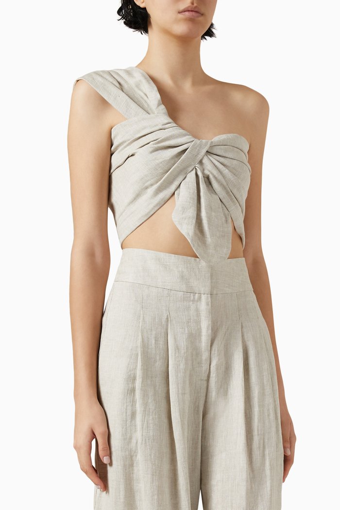 

Sol Crop Top in Linen, Neutral