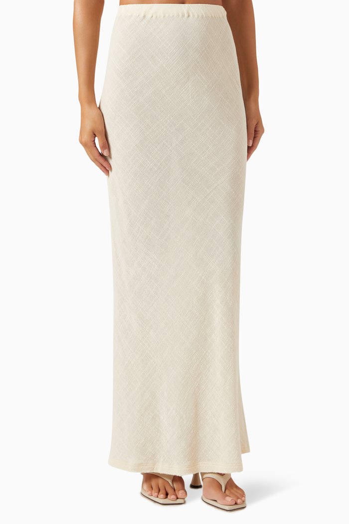 Pele Maxi Skirt in Cotton, White