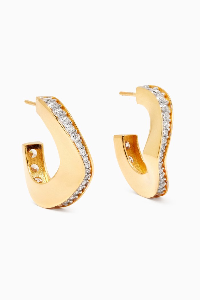 

Crystal Hoop Earrings in 24kt Gold-plated Sterling Silver