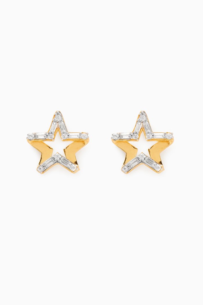 

Star Crystal Stud Earrings in 24kt Gold-plated Sterling Silver