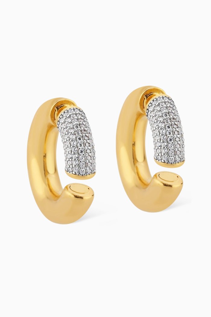 

Crystal Hoop Earrings in 24kt Gold-plated Sterling Silver