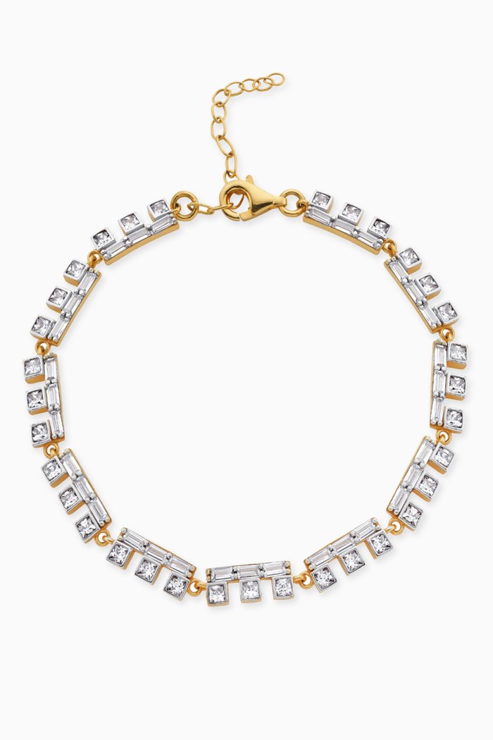 

Crystal Bracelet in 24kt Gold-plated Sterling Silver