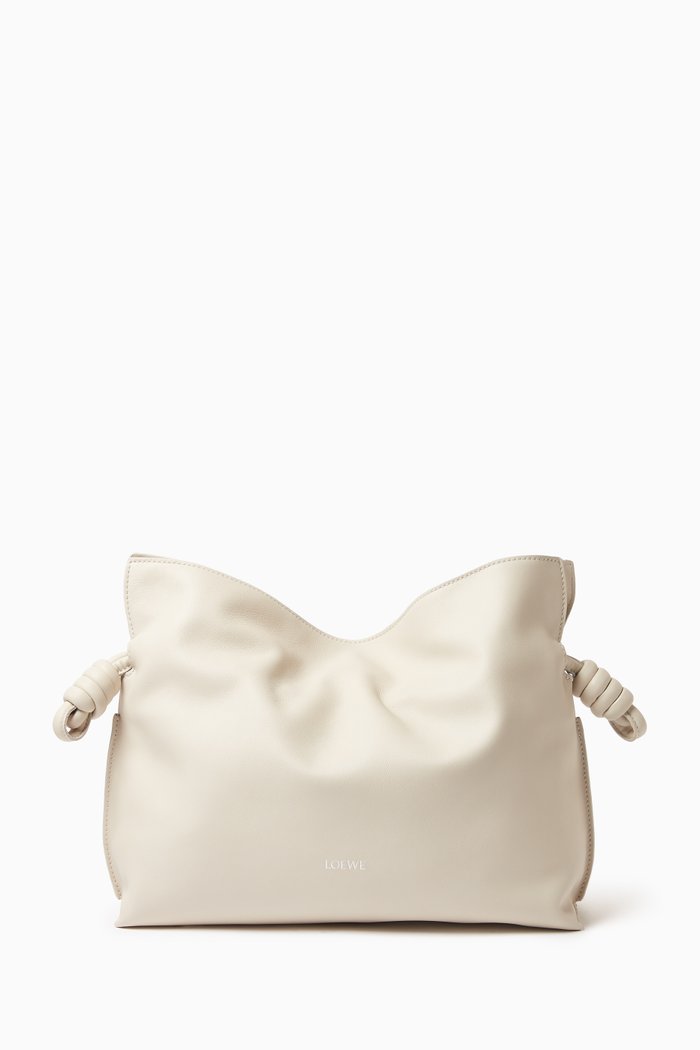 

Medium Flamenco Clutch in Nappa Calfskin, White