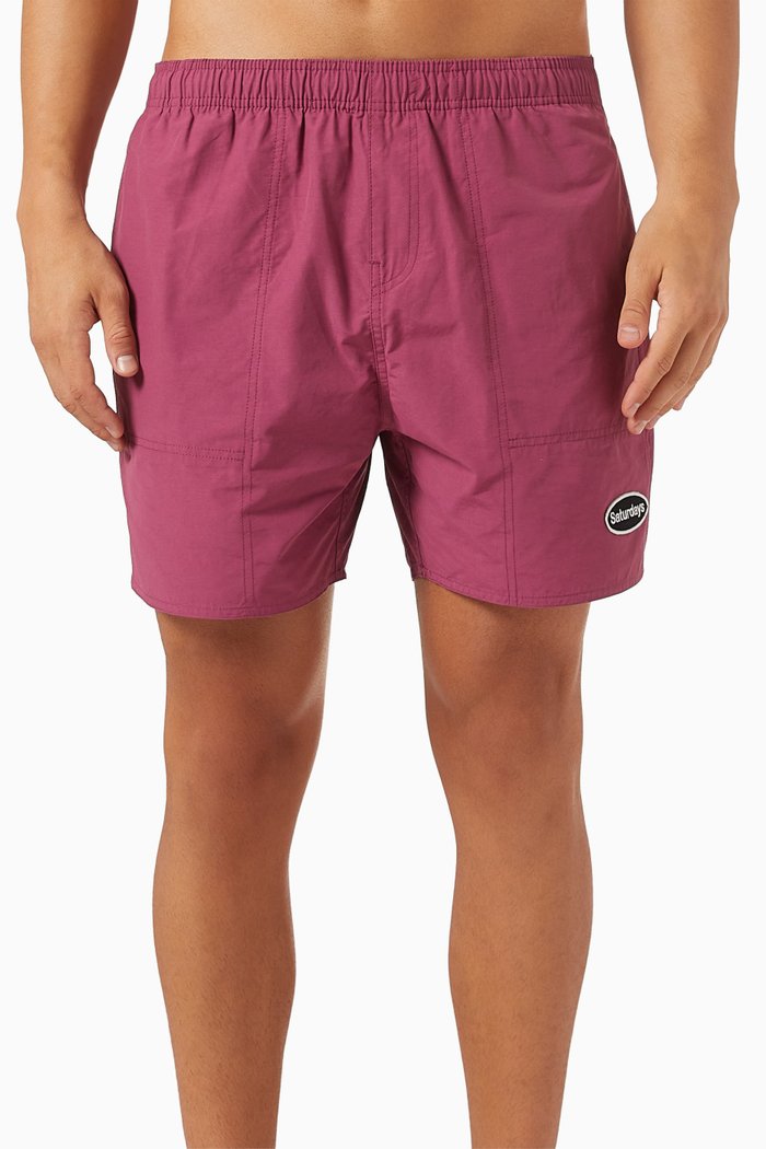 

Talley Patch Logo Swim Shorts, Purple