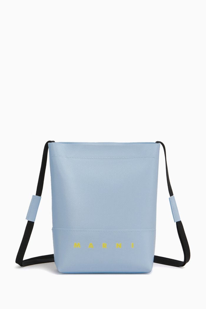 

Crossbody Bag in Coated Canvas, Blue