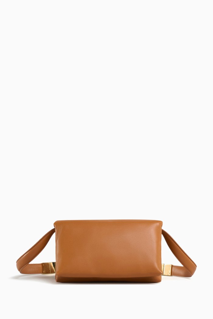 

Small Prisma Shoulder Bag in Leather, Neutral