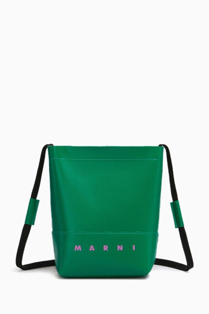 

Logo Crossbody Bag in Coated Canvas, Green