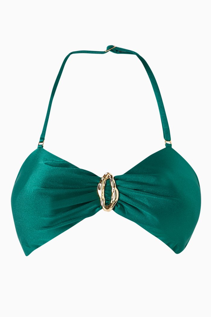 

Piscina Bandeau Bikini Top in Lycra, Green