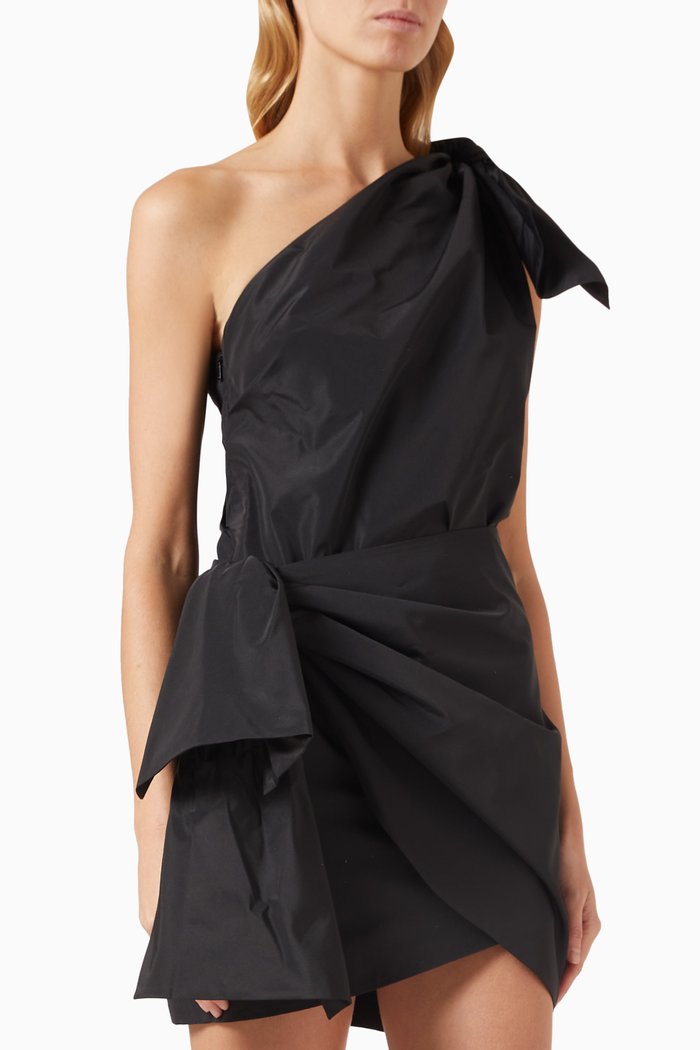 

Novello Mini Dress in Taffeta, Black