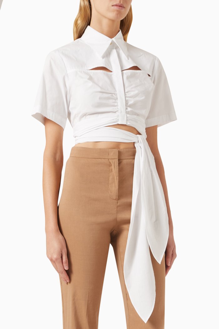 

Cimmeri Short-sleeve Shirt in Cotton Poplin, White