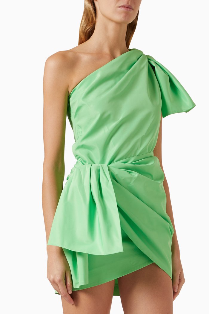 

Novello Mini Dress in Taffeta, Green