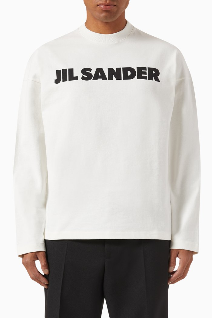 

Logo Long-sleeve T-shirt in Cotton, White