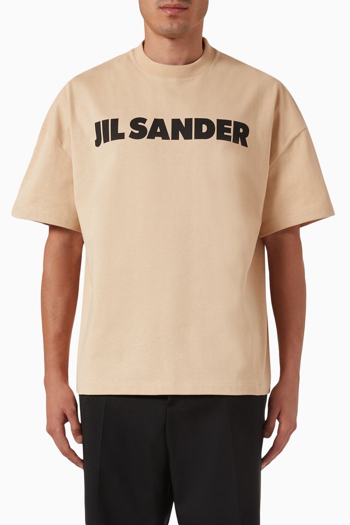 

Logo Print T-shirt in Cotton, Brown