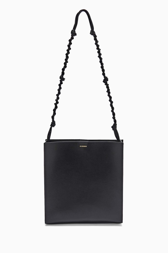 

Medium Tangle Shoulder Bag in Leather, Black