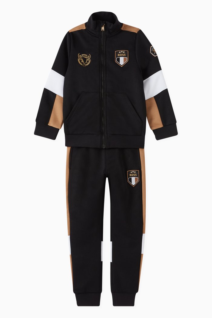 

Colour-block Tracksuit in Jersey, Black