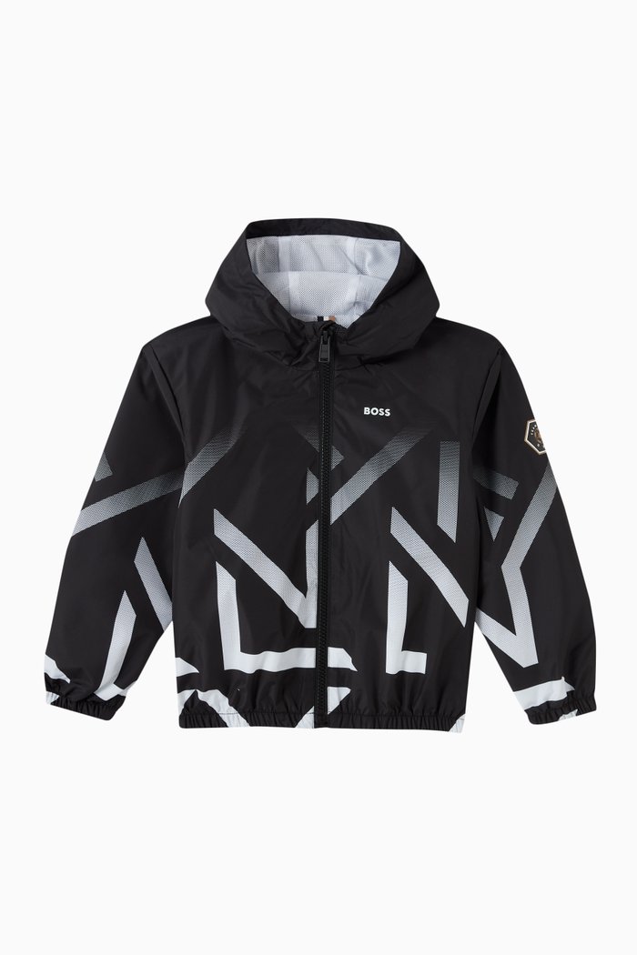 

Degradé Artwork Hooded Windbreaker, Black