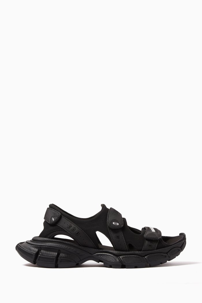 

3XL Flat Sandals in Polyurethane, Black