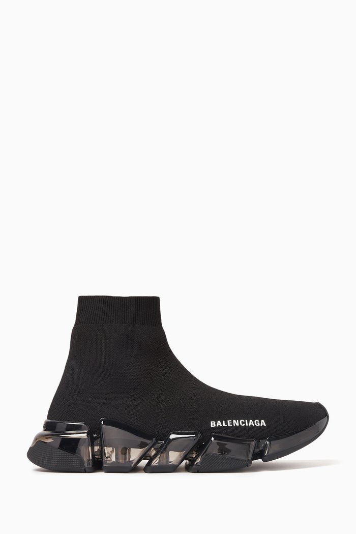 

Speed 2.0 Clear Sole Sneakers in Recycled Knit, Black