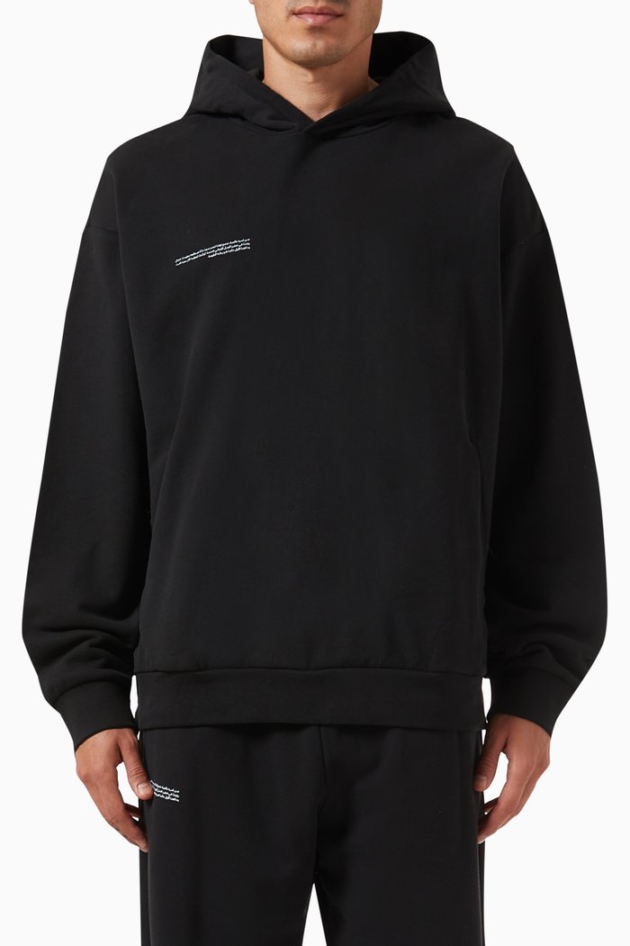 

365 Graphic Hoodie in Cotton, Black