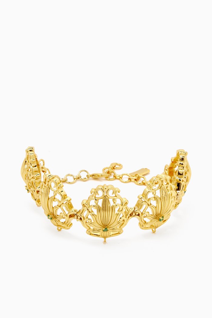 

Lotus Bracelet in 24kt Gold-plated Brass